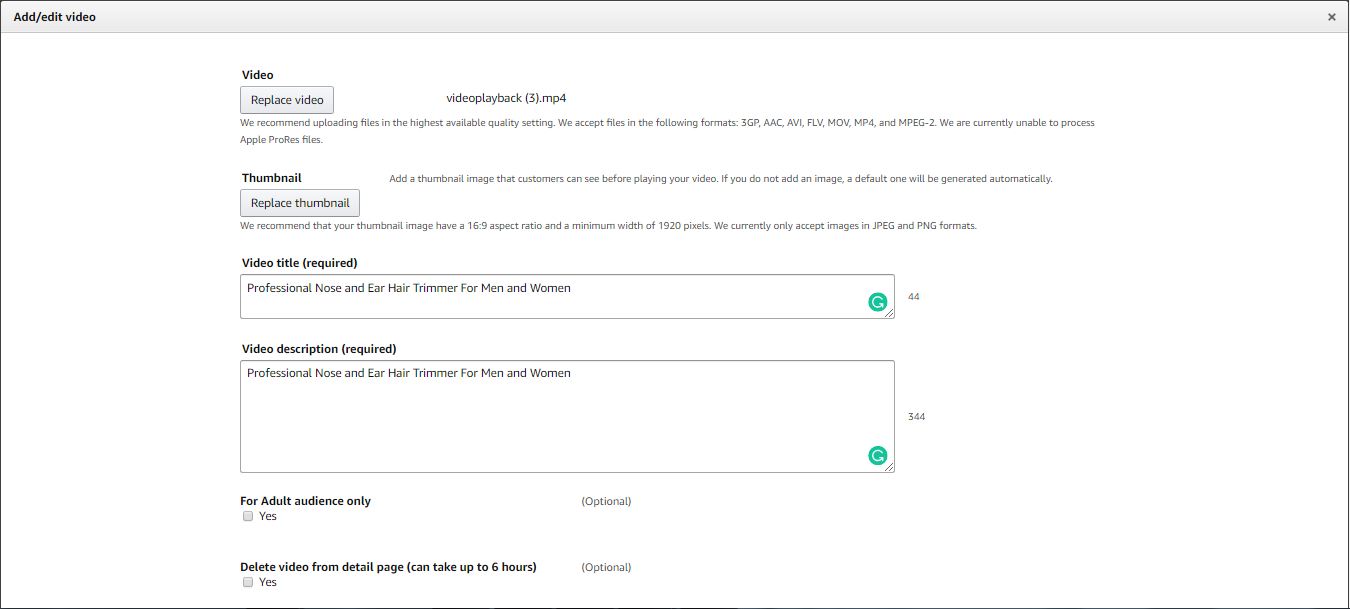 Adding Videos with listings
