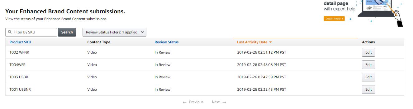 Adding videos with listing- EBC